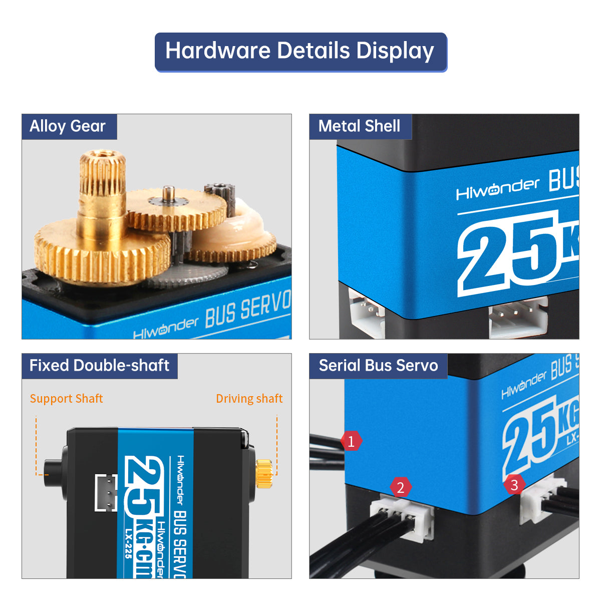 Hiwonder LX-225 Serial Bus Servo/25KG High Torque/Data FeeDback